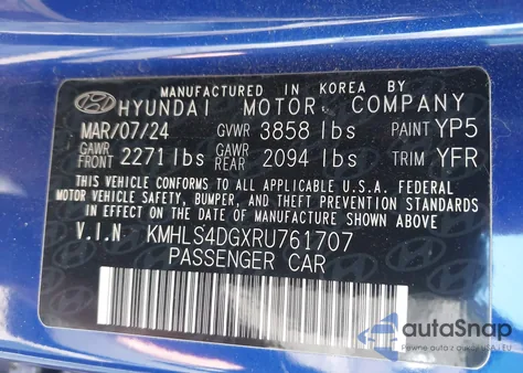 2024 Hyundai Elantra Sel from USA, damaged, VIN KMHLS4DGXRU761707